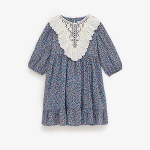 Zara Girls (EUC) | 11-12 eyelet ruffle lace bib floral dress
